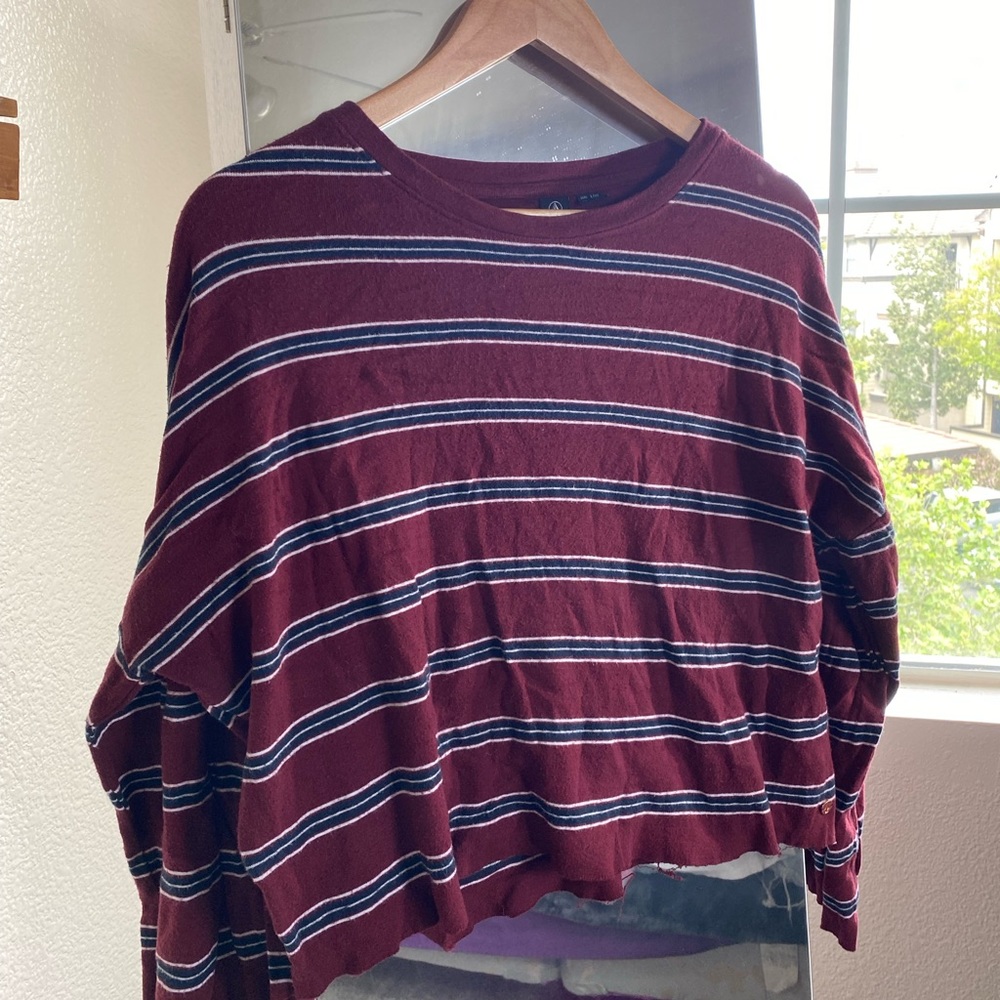 Volcom Striped Crop Top Size L